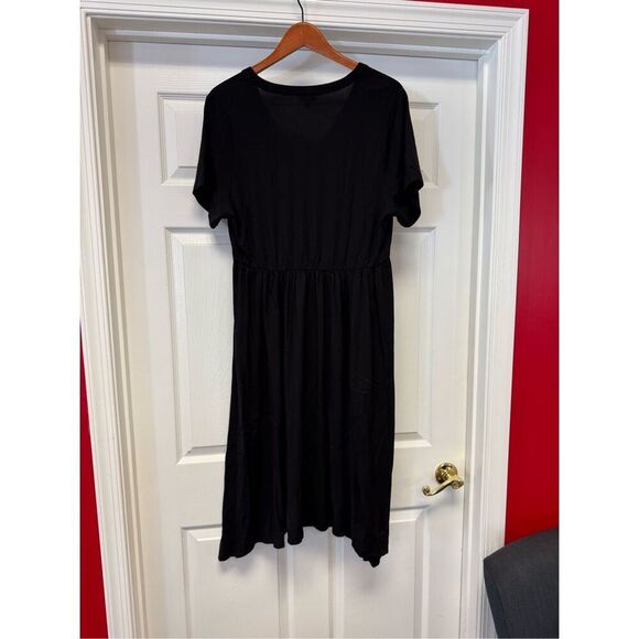 Torrid Black Short Sleeve Button Down Rayon Shirt Goth Dress sz 1X NWOT - Picture 6 of 8